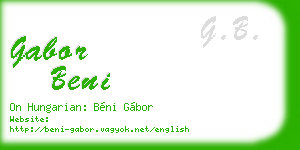 gabor beni business card
