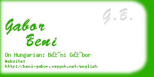 gabor beni business card